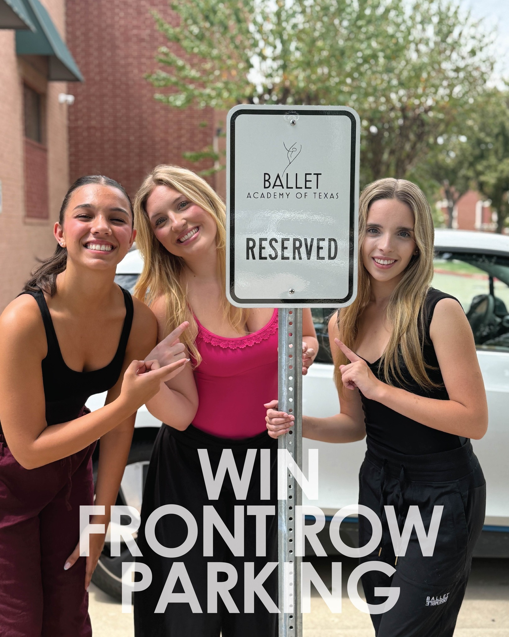 WIN THE BEST PARKING SPOT AT BAT!

Want to make studio drop-offs and pickups a little easier? Enter our Parking Spot Raffle for your chance to have the designated front parking space at Ballet Academy of Texas for the entire September–December 2026 session!

Raffle Dates: August 17–31

Drawing: Evening of August 31

Tickets:
• 1 ticket — $5
• 5 tickets — $20

Purchase at the front desk. Payment accepted by cash, check payable to BET, or Zelle.

Profits benefit Ballet Ensemble of Texas, our nonprofit dance company.