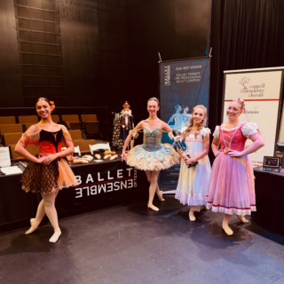 Our four beautiful seniors representing Ballet Ensemble of Texas at the Coppell Arts Center’s Makers Market this morning!!!